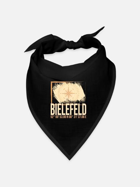 Bielefeld Koordinaten - Bandana Dreieckstuch - Schwarz