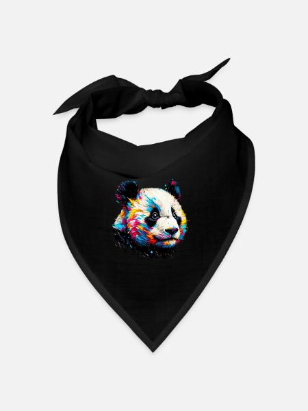 Panda - Bandana Dreieckstuch - Schwarz