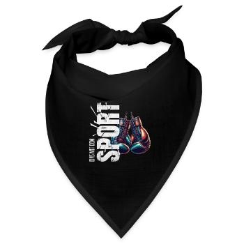 Eins mit dem Sport - Boxen - Bandana Dreieckstuch - Schwarz - Vorne