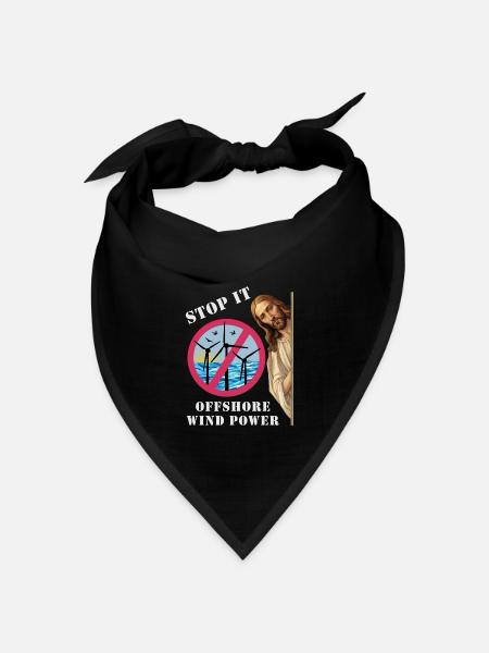 Offshore Windkraft Stopp - Bandana Dreieckstuch - Schwarz