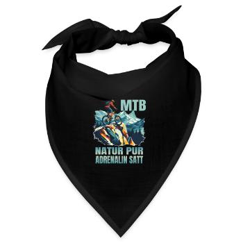 MTB: Natur pur - Adrenalin satt - Bandana Dreieckstuch - Schwarz - Vorne