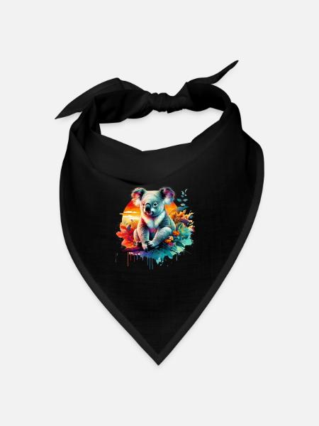Koala - Bandana Dreieckstuch - Schwarz