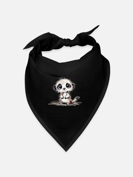 Erdmännchen - Bandana Dreieckstuch - Schwarz