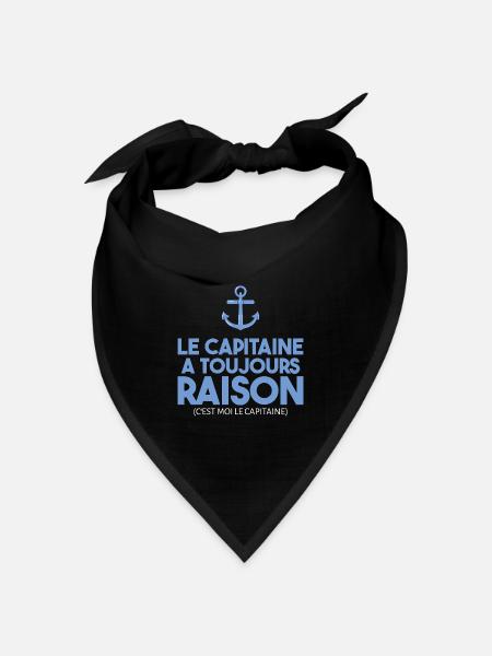 Der Kapitän hat immer recht, Seemannshumor - Bandana Dreieckstuch - Schwarz