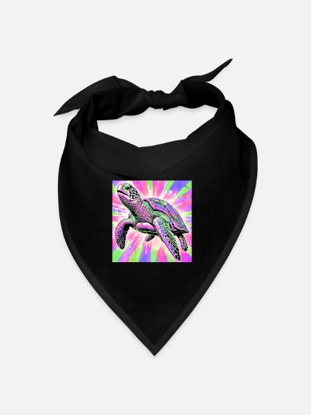 Schildkröte - Bandana Dreieckstuch - Schwarz