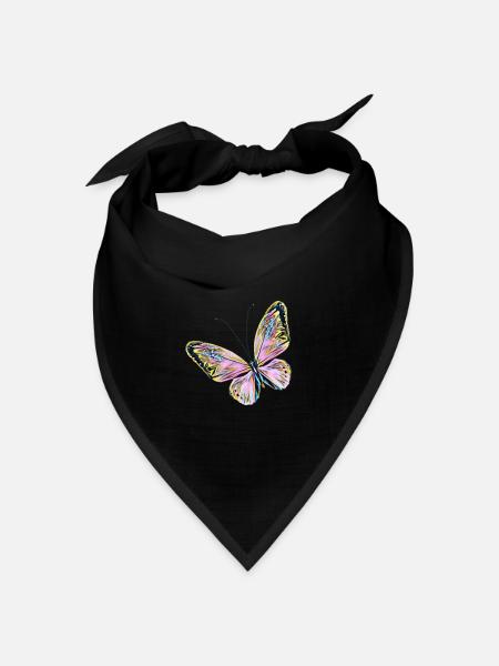 Schmetterling - Bandana Dreieckstuch - Schwarz