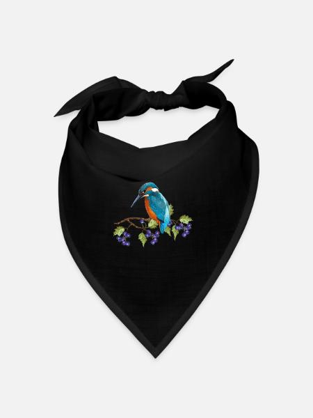 Bunter Vogel - Bandana Dreieckstuch - Schwarz