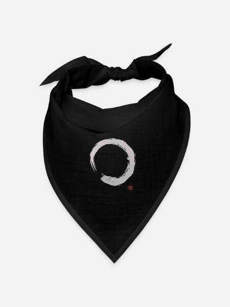 Kalligraphie Enso Kreis | Zen Buddhismus - Bandana Dreieckstuch - Schwarz