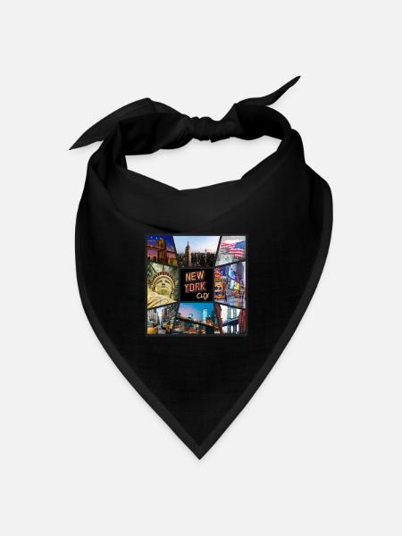 New York City USA Amerika Skyline Stadt Metropole - Bandana Dreieckstuch - Schwarz