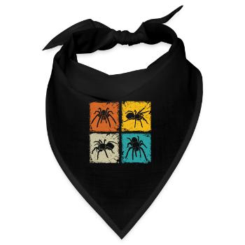 Tarantula retro Quadrate Spinne Liebhaber Tarantula - Bandana Dreieckstuch - Schwarz - Vorne