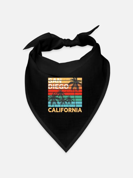 San Diego California Colorful Vintage - Bandana Dreieckstuch - Schwarz