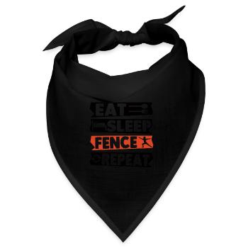 Eat Sleep Fence Repeat - Bandana Dreieckstuch - Schwarz - Vorne