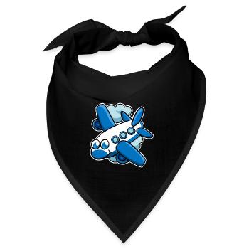 Flugzeug - Bandana Dreieckstuch - Schwarz - Vorne