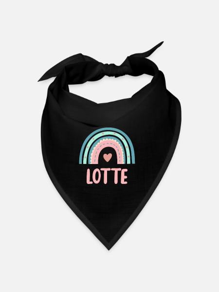 Lotte Name Regenbogen Baby - Bandana Dreieckstuch - Schwarz