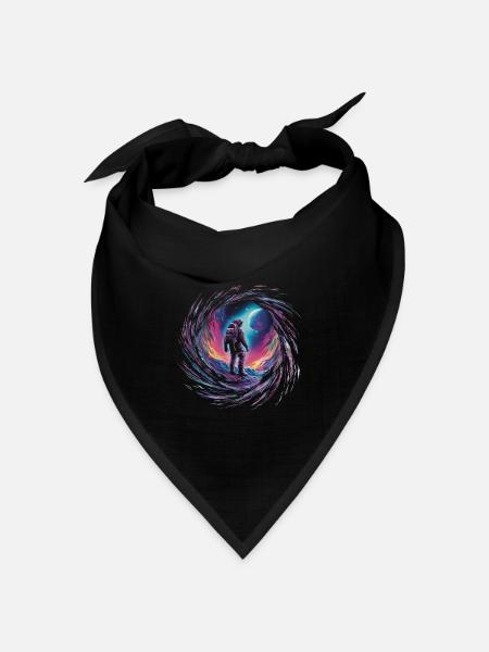 🚀🌕 To The Moon 🌕🚀 - Bandana Dreieckstuch - Schwarz