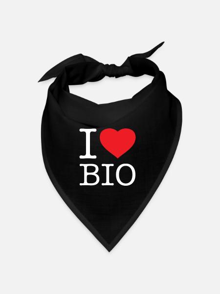 I LOVE BIO - Bandana Dreieckstuch - Schwarz