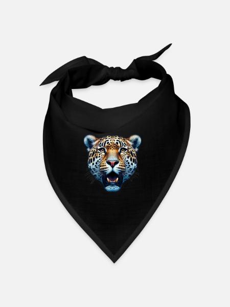 Leopard - Bandana Dreieckstuch - Schwarz