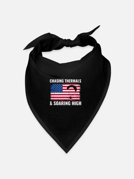 Amerikanische Flagge USA Paragliding Pilot Gleitschirm - Bandana Dreieckstuch - Schwarz