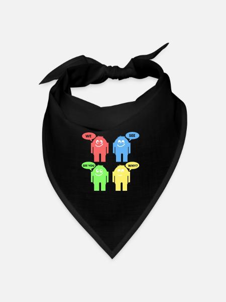 Lustige Männchen - Bandana Dreieckstuch - Schwarz