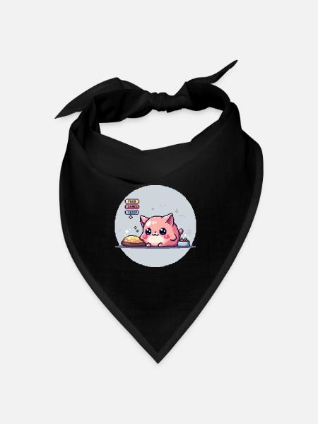 Pixel Pet - Retro Gaming - Bandana Dreieckstuch - Schwarz