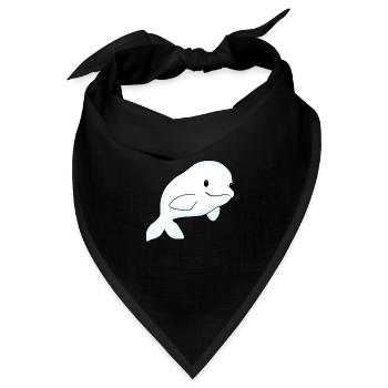 Belugawal Weißer Wal Meer Fisch Kinder - Bandana Dreieckstuch - Schwarz - Vorne