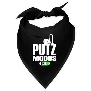 Putzfrau Putz Modus An Lustig - Bandana Dreieckstuch - Schwarz - Vorne