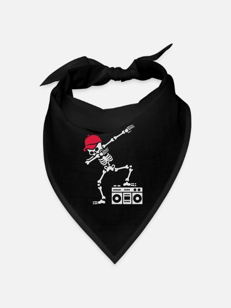 Dab dabbing skeleton boombox - Ghetto blaster - Bandana Dreieckstuch - Schwarz