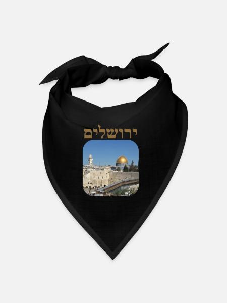 Jerusalem - Bandana Dreieckstuch - Schwarz