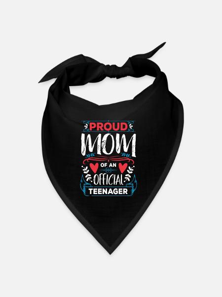 Proud Mom of an official Teenager - Bandana Dreieckstuch - Schwarz