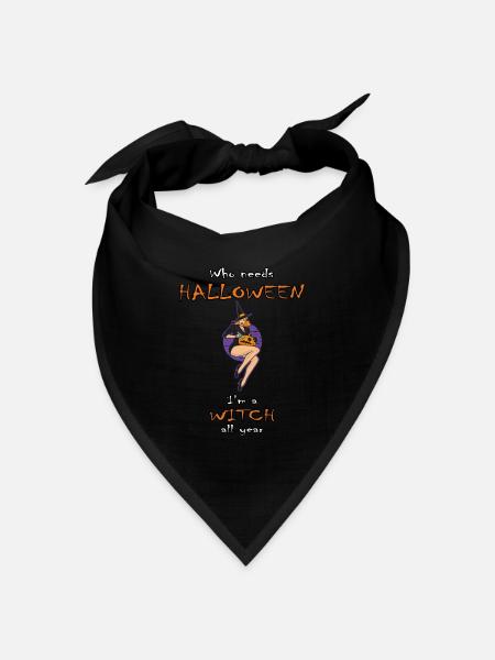 Cute Halloween Witch - Bandana Dreieckstuch - Schwarz