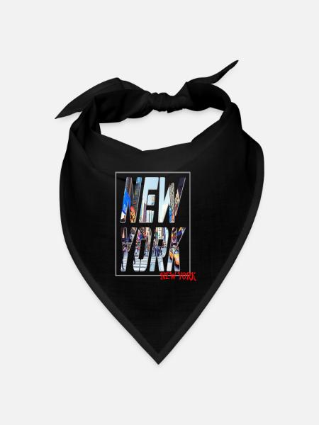 New York Ny - Bandana Dreieckstuch - Schwarz