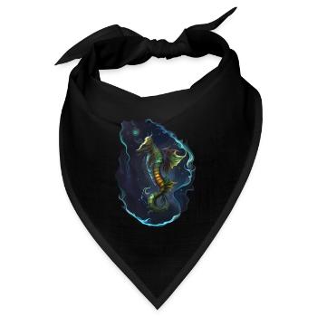 Seepferdchen von Mayotte - Bandana Dreieckstuch - Schwarz - Vorne
