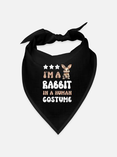 Hase Kaninchen - Bandana Dreieckstuch - Schwarz