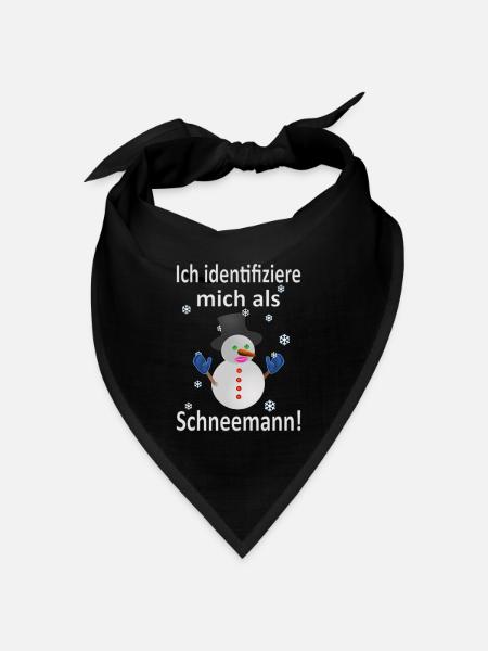 Schneemann Identität - Vers.1 - Bandana Dreieckstuch - Schwarz