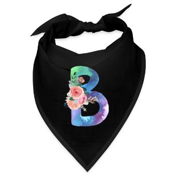 Buchstabe b Aquarell - Bandana Dreieckstuch - Schwarz - Vorne