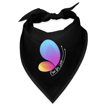 Frei durch Liebe Gradient Schmetterling - Bandana Dreieckstuch - Schwarz - Vorne