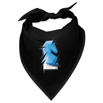 origami schach pferd Schachspieler Verein abstrakt - Bandana Dreieckstuch - Schwarz - Vorne