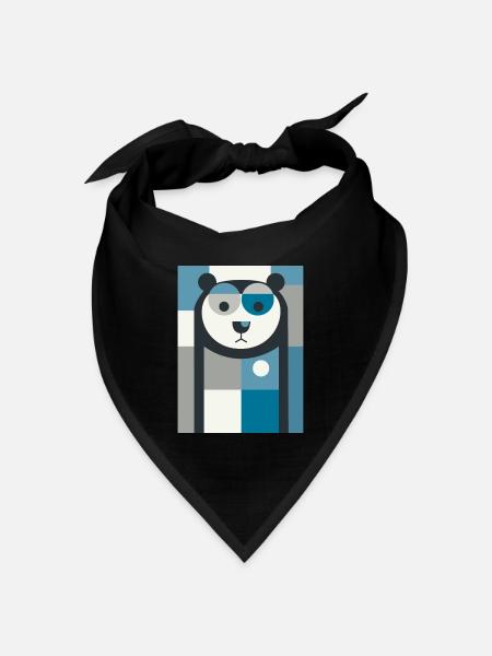 Abstrakter Bär - Bandana Dreieckstuch - Schwarz