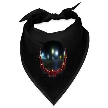 Astronaut Futuristischer Helm - Bandana Dreieckstuch - Schwarz - Vorne