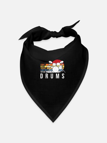 Lustige Geschenkidee für Trommler Musiker - Bandana Dreieckstuch - Schwarz