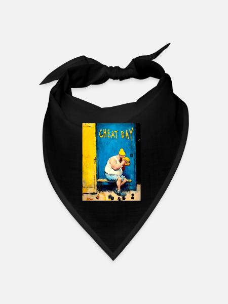 "Cheat Day" by van Gogh - Bandana Dreieckstuch - Schwarz