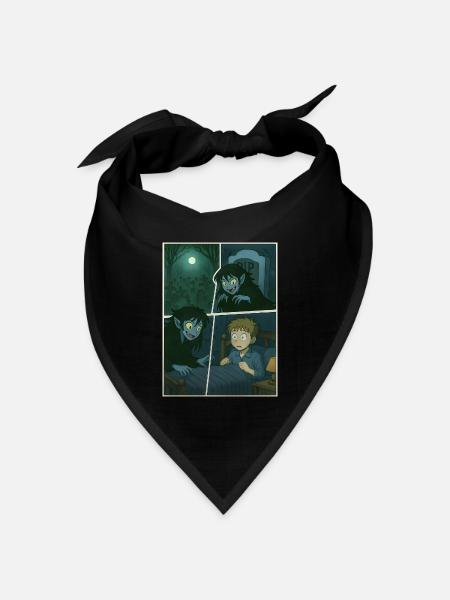 Nächtlicher Besuch - Bandana Dreieckstuch - Schwarz