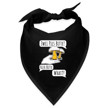 Bier bestellen ist nicht einfach! Pils oder Pilz? - Bandana Dreieckstuch - Schwarz - Vorne