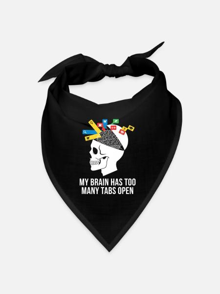 Tabs öffnen Schädelhirn Meme - Bandana Dreieckstuch - Schwarz