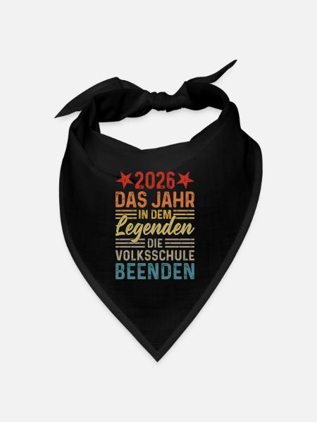 2026 Das Jahr in dem Legenden Volksschule beenden - Bandana Dreieckstuch - Schwarz
