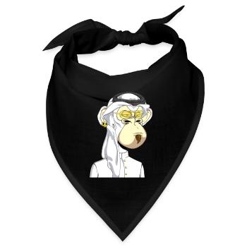 Ape mit Goldbrille - Bandana Dreieckstuch - Schwarz - Vorne