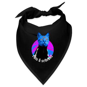 Cats and Schranz – Schranz Musik Hard Techno Outfi - Bandana Dreieckstuch - Schwarz - Vorne