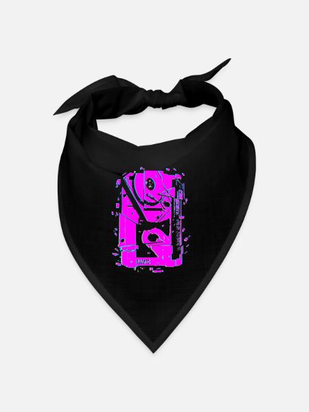 Techno Rave Tape Neon Lautsprecher - Bandana Dreieckstuch - Schwarz