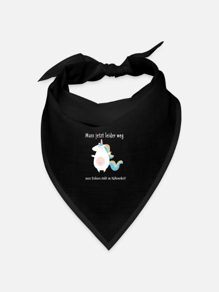 muss leider weg, mein Einhorn steht im Halteverbot - Bandana Dreieckstuch - Schwarz