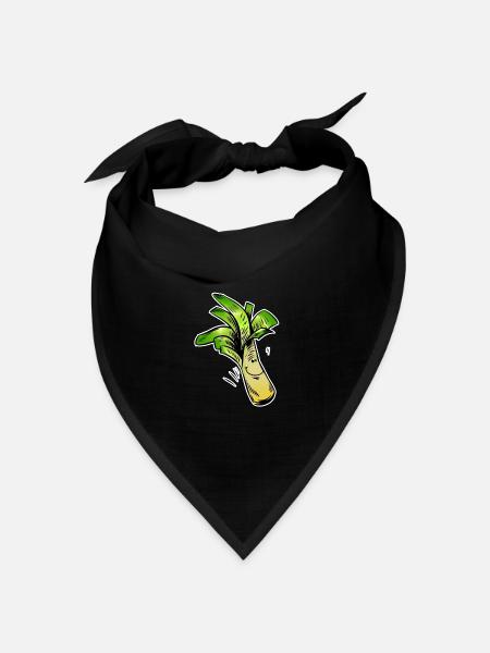 Lauchfreund Cartoon - Bandana Dreieckstuch - Schwarz